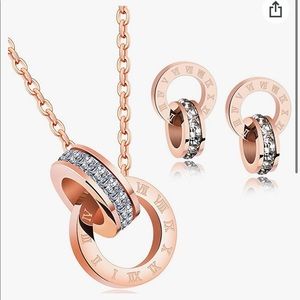 Roman circle necklace & earring